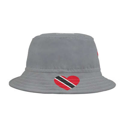 Heart-Shaped Trinidad & Tobago Flag Bucket Hat with 'All Up In My Head... I am a True Trini' Text