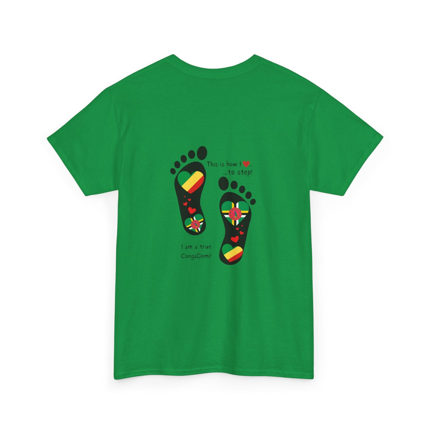 Unisex Heavy Cotton Tee - "Celebrating The Republic of the Congo & Dominica in Every Step" - Heritage Fusion By LoveJustJules