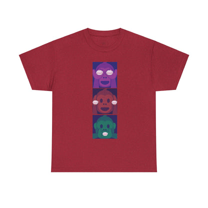 Introducing our Exclusive "See No Evil, Hear No Evil, Speak No Evil" Poop Emoji Graphic Tee-Shirt!