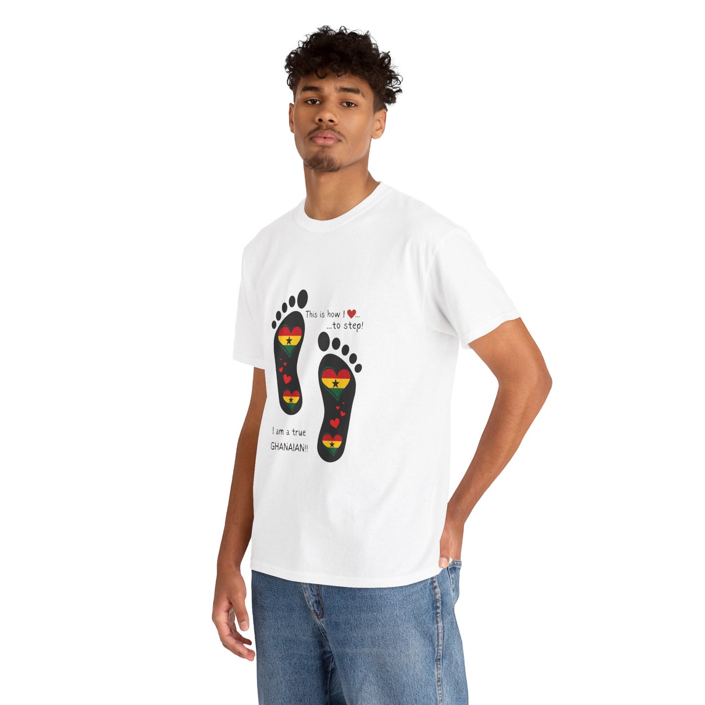 Unisex Ultra Cotton Tee - LoveJustJules Heart Flag Unisex Tee: Ghanaian Pride Edition