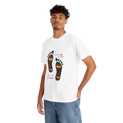 Unisex Ultra Cotton Tee - LoveJustJules Heart Flag Unisex Tee: Ghanaian Pride Edition