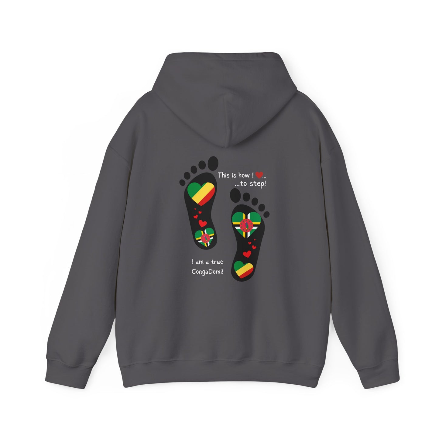 Unisex Heavy Blend™ "Celebrating The Republic of the Congo & Dominica in Every Step" - Heritage Flag Fusions By LoveJustJules