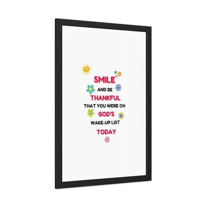 Framed Posters By LoveJustJules - “Smile and Be Thankful - Inspirational Framed Print – Uplifting Home Décor with Positive Message