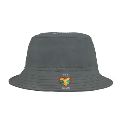 LoveJustJules - Grenadian Heart-Shaped Flag Bucket Hat - Gift Idea