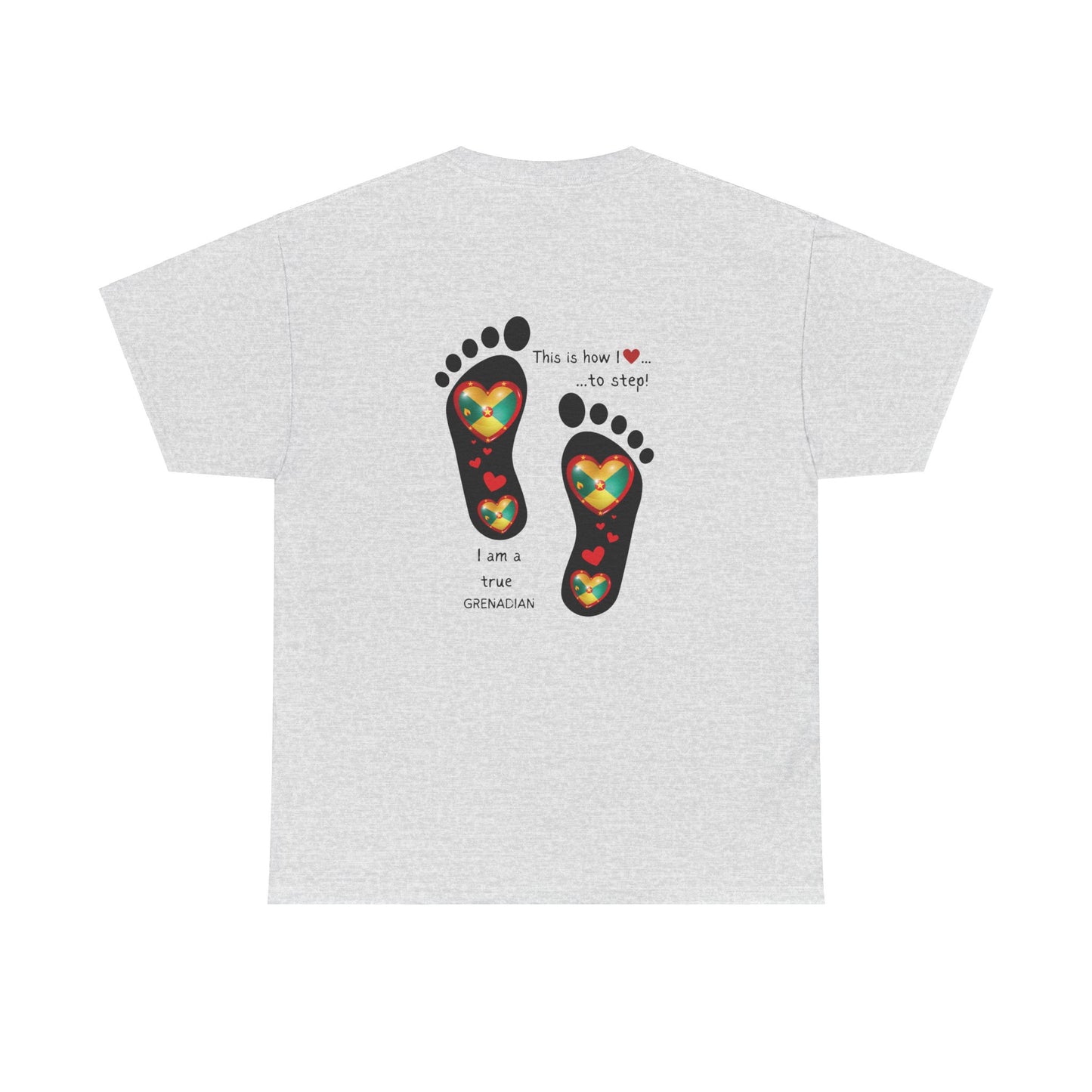 Unisex Heavy Cotton Tee -  LoveJustJules Grenadian Heart Flag Tee - Gift Idea