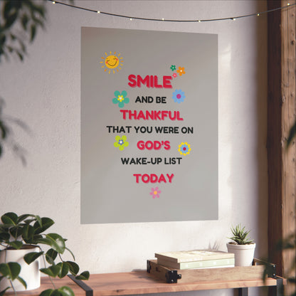 Fine Art Posters - “Smile and Be Thankful” Inspirational Canvas Print – Uplifting Home Décor with a Positive Message By LoveJustJules