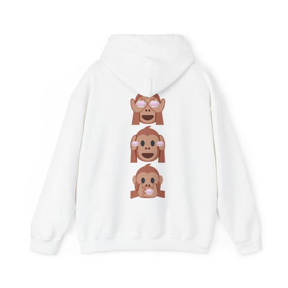 Introducing our iconic "See No Evil..Poop, Hear No Evil..Poop, Speak No Evil..Poop" monkeys hooded sweatshirt.