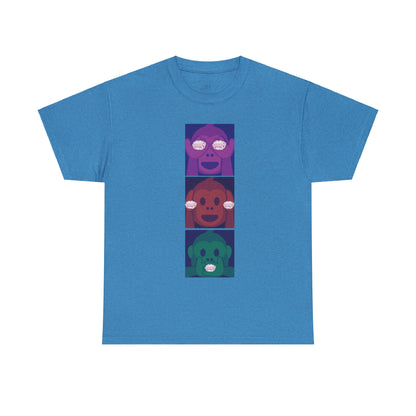 Introducing our Exclusive "See No Evil, Hear No Evil, Speak No Evil" Poop Emoji Graphic Tee-Shirt!