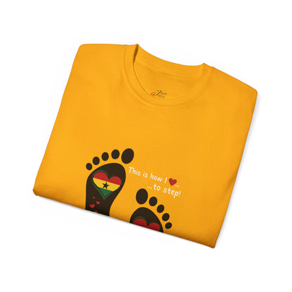 Unisex Ultra Cotton Tee - LoveJustJules Heart Flag Unisex Tee: Ghanaian Pride Edition