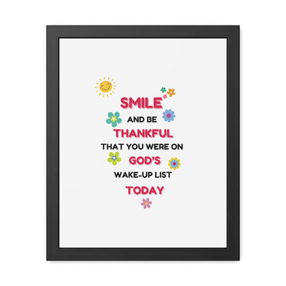 Framed Posters By LoveJustJules - “Smile and Be Thankful - Inspirational Framed Print – Uplifting Home Décor with Positive Message