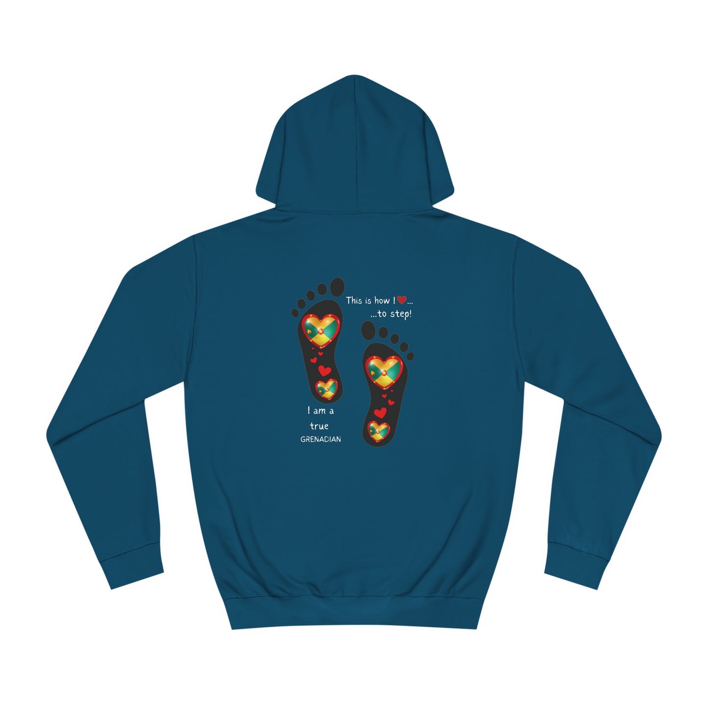 LoveJustJules Grenada Heart Flag Hoodie: Embrace Your Grenadian Pride