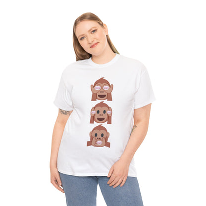 Introducing our Exclusive "See No Evil..Poop, Hear No Evil..Poop, Speak No Evil..Poop" Unisex Heavy Cotton Tee-shirt.