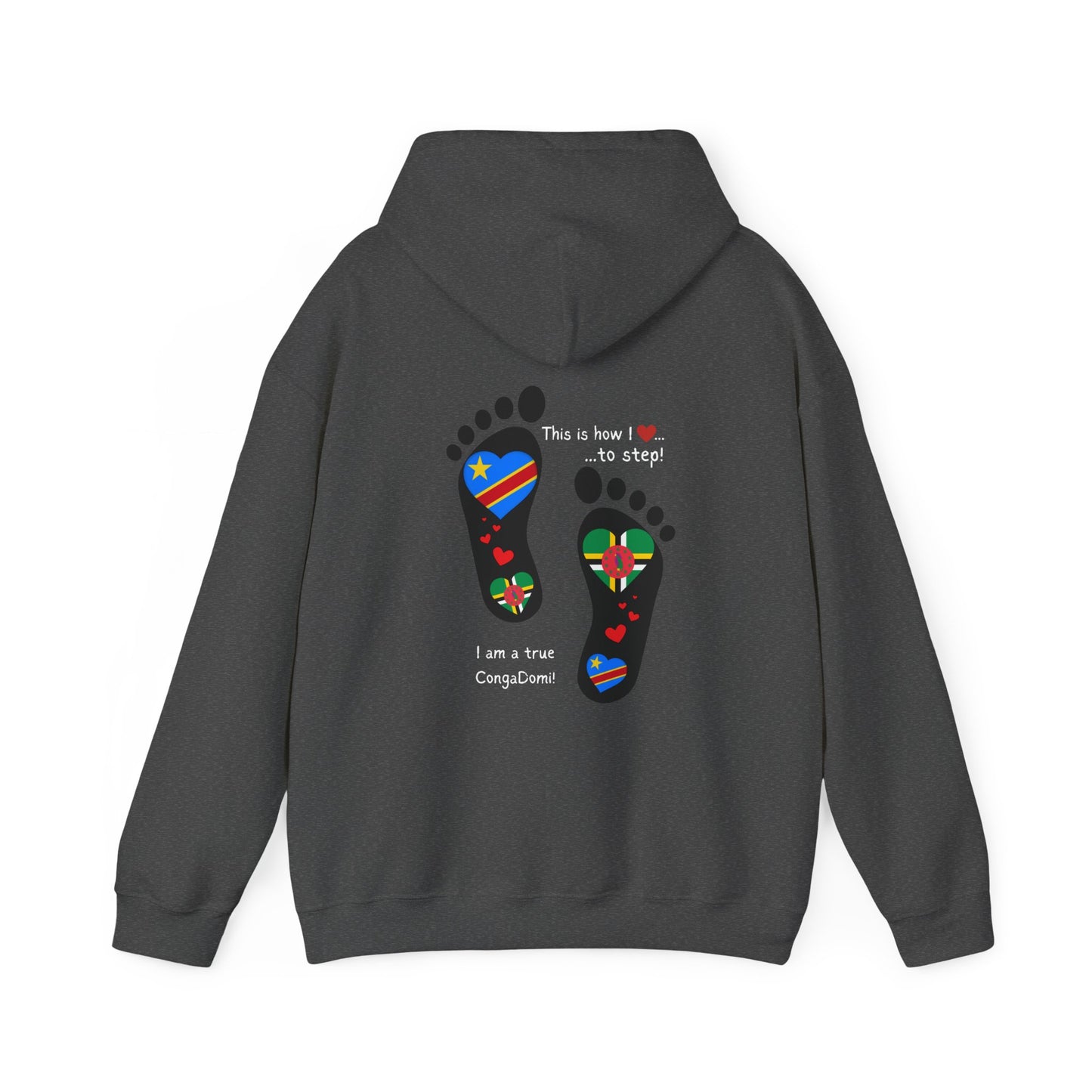 Unisex Heavy Blend™ Hooded Sweatshirt - LoveJustJules - Heritage Fusion: Celebrating Congo & Dominica in Every Step