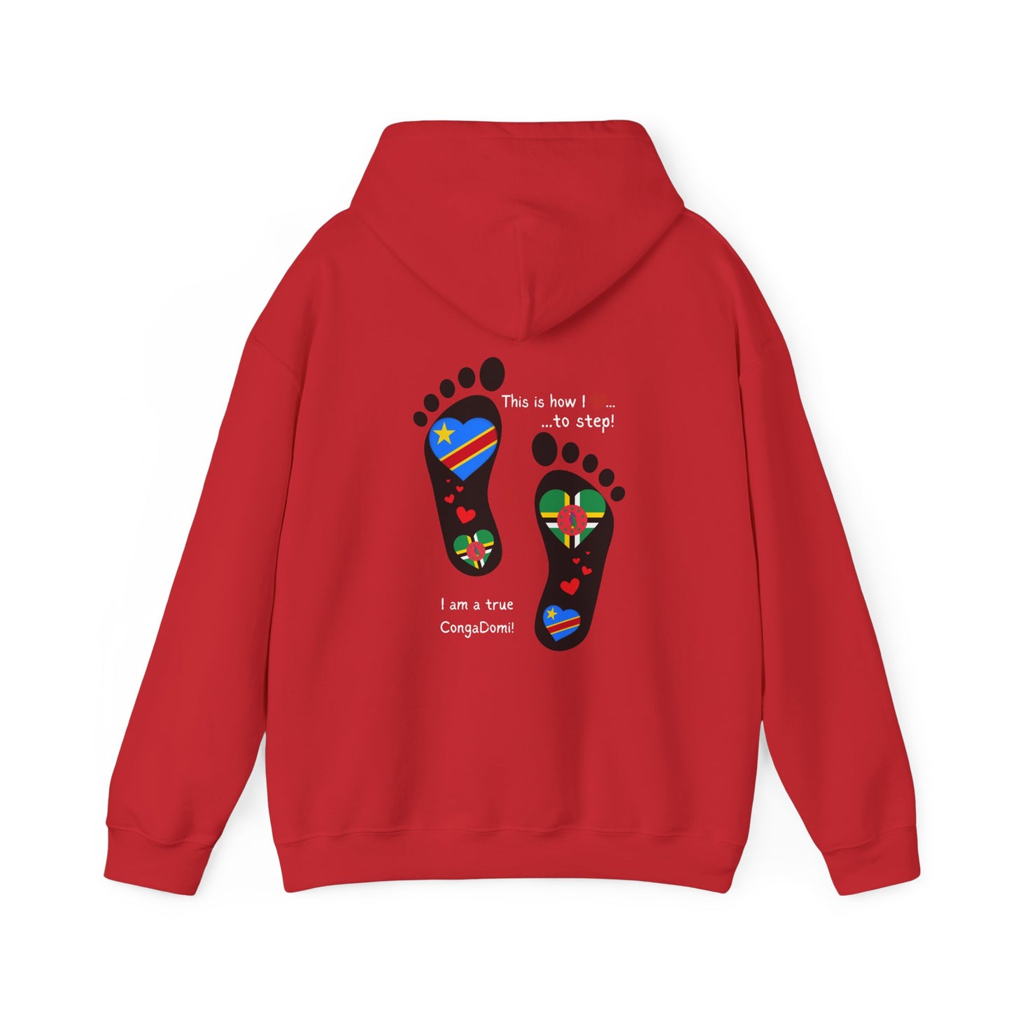 Unisex Heavy Blend™ Hooded Sweatshirt - LoveJustJules - Heritage Fusion: Celebrating Congo & Dominica in Every Step