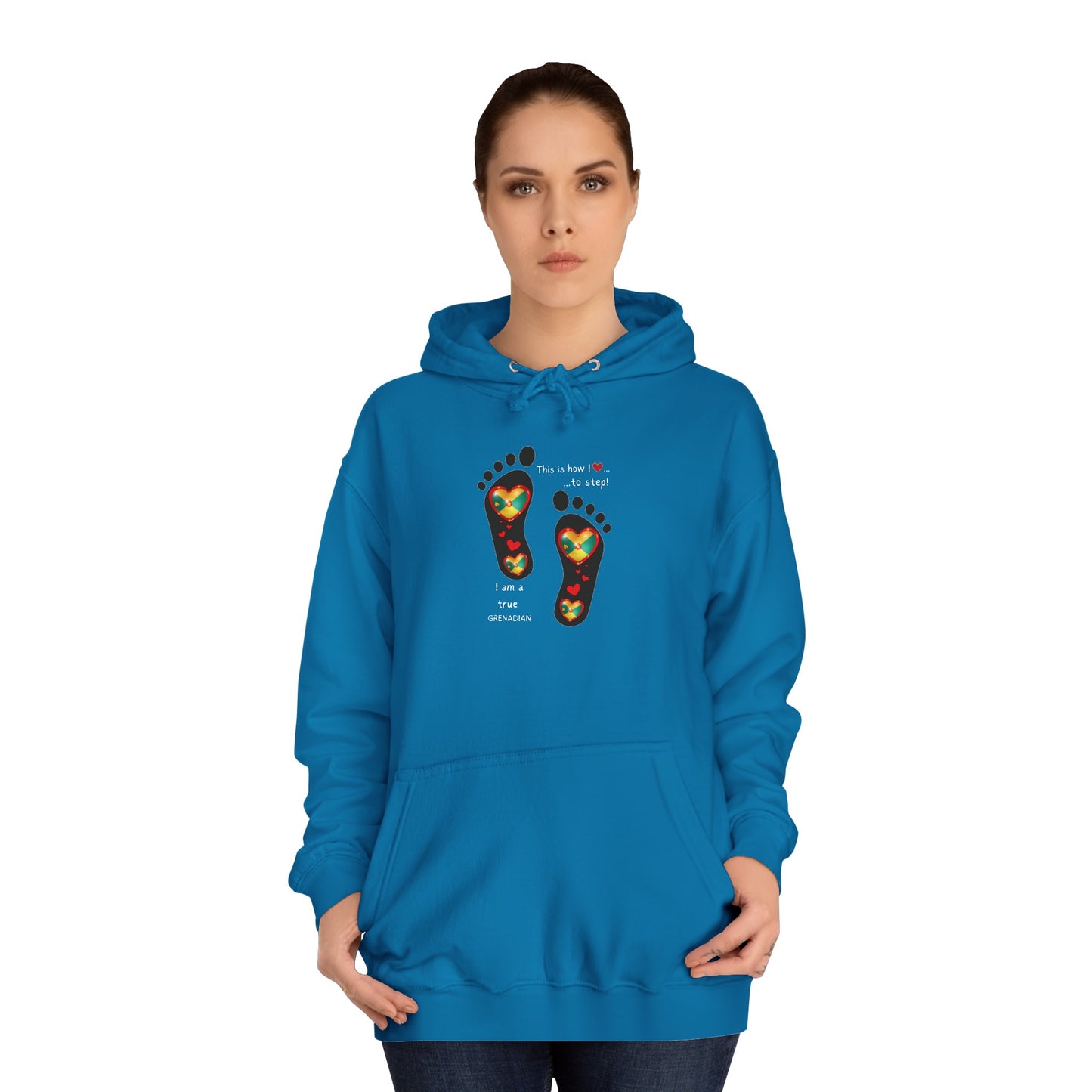 LoveJustJules Grenada Heart Flag Hoodie: Embrace Your Grenadian Pride