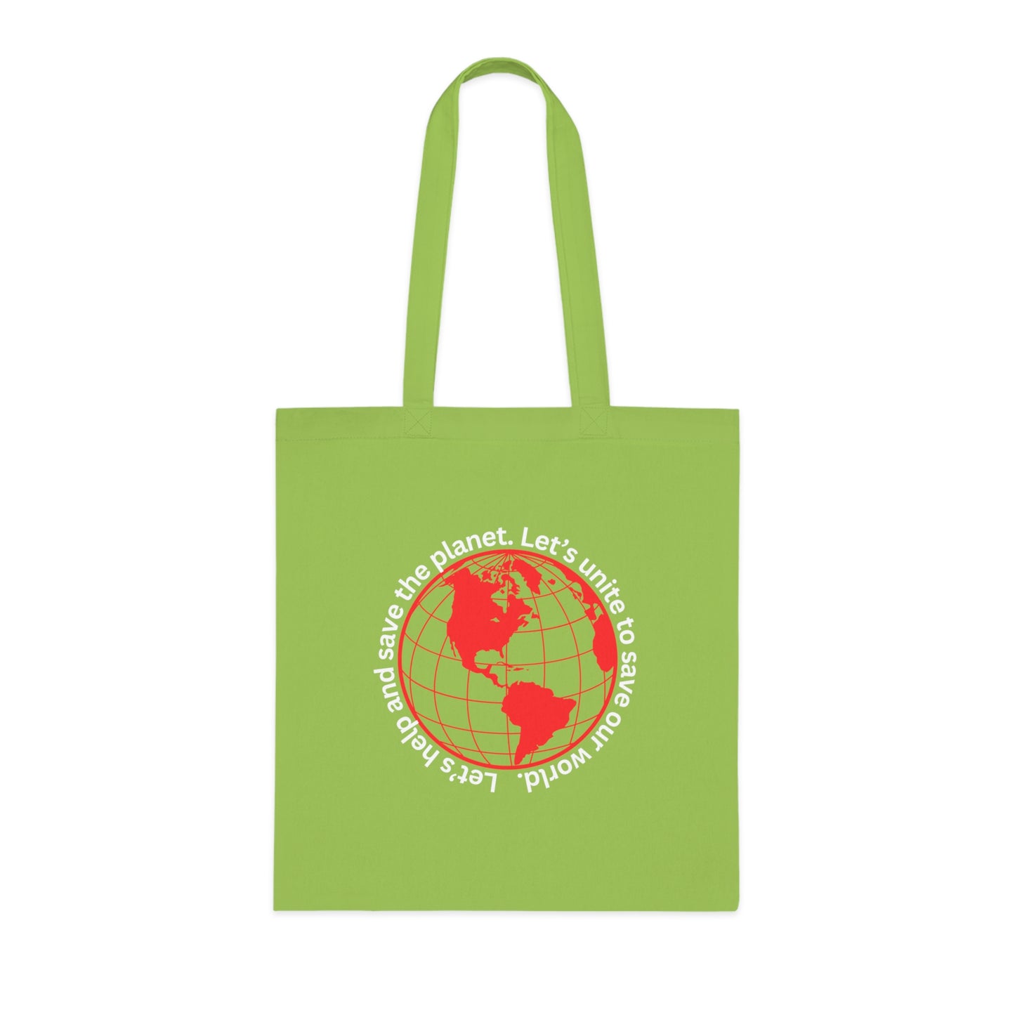 Cotton Tote/Bag - Global Consciousness Tote: LoveJustJules Eco-Friendly World Outline Bag