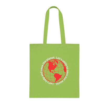 Cotton Tote/Bag - Global Consciousness Tote: LoveJustJules Eco-Friendly World Outline Bag