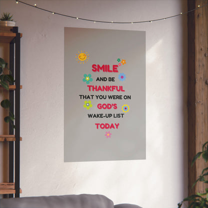 Fine Art Posters - “Smile and Be Thankful” Inspirational Canvas Print – Uplifting Home Décor with a Positive Message By LoveJustJules