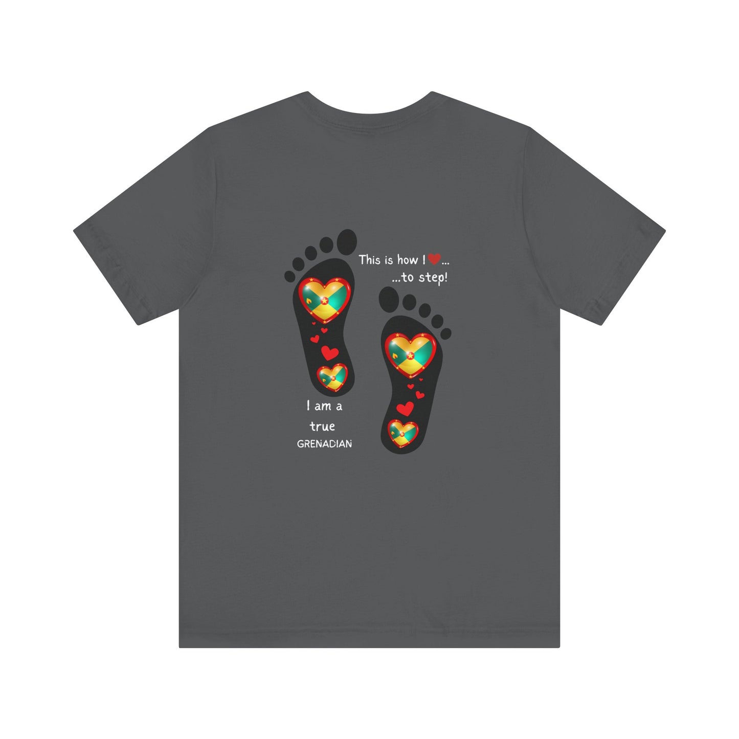 Unisex Jersey Short Sleeve Tee - LoveJustJules Grenadian Heart Flag Tee - Gift Idea