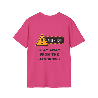 Unisex Softstyle T-Shirt Featuring Design Print - STAY AWAY FROM THE JANCROWS" - Caribbean Humour - LoveJustJules