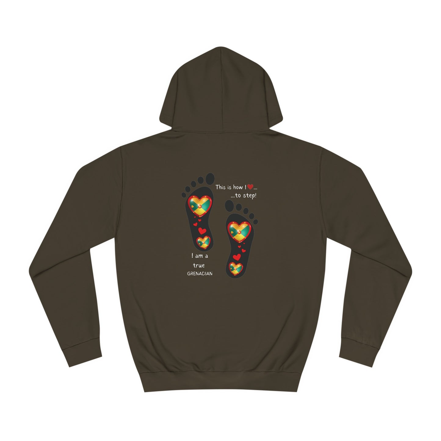 LoveJustJules Grenada Heart Flag Hoodie: Embrace Your Grenadian Pride