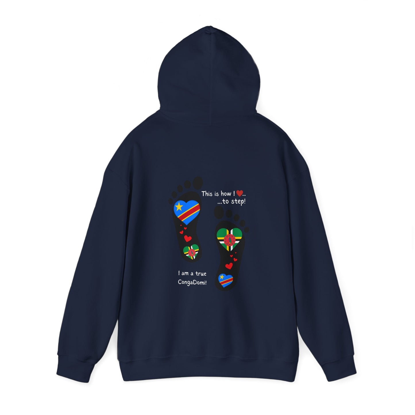 Unisex Heavy Blend™ Hooded Sweatshirt - LoveJustJules - Heritage Fusion: Celebrating Congo & Dominica in Every Step