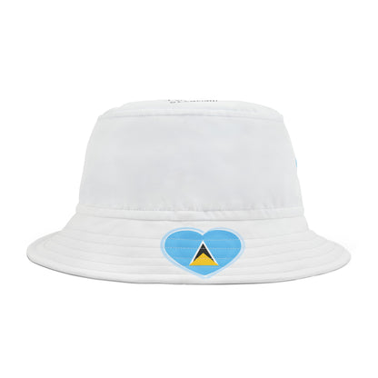 Embrace your St. Lucian pride with our exclusive heart-shaped St. Lucian flags Bucket Hat/Fisherman's hat!