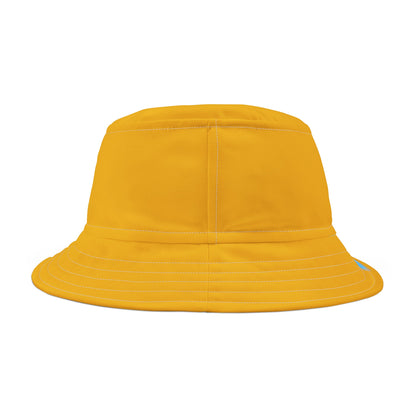 Yellow St. Lucian Heritage Heart-Shaped Flag Bucket Hat with 'All Up In My Head... I am a True St. Lucian' Text