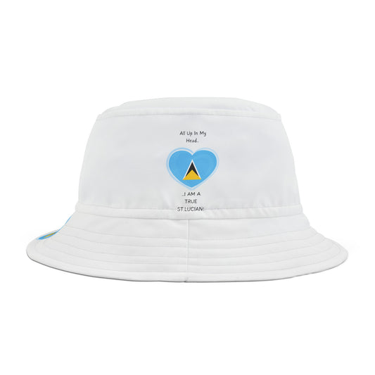 Embrace your St. Lucian pride with our exclusive heart-shaped St. Lucian flags Bucket Hat/Fisherman's hat!