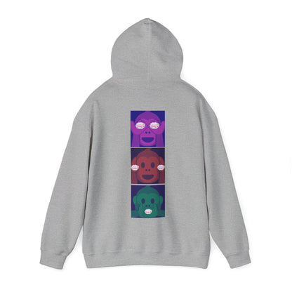 Introducing our iconic "See No Evil..Poop, Hear No Evil..Poop, Speak No Evil..Poop" monkeys hooded sweatshirt.