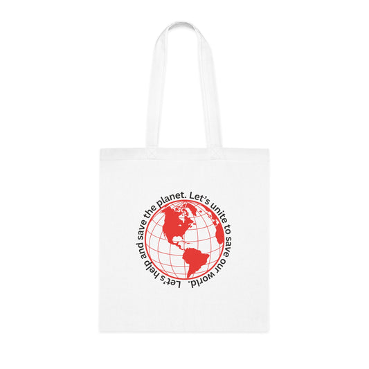 Cotton Tote/Bag - Global Consciousness Tote: LoveJustJules Eco-Friendly World Outline Bag