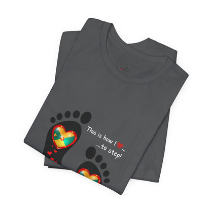 Unisex Jersey Short Sleeve Tee - LoveJustJules Grenadian Heart Flag Tee - Gift Idea