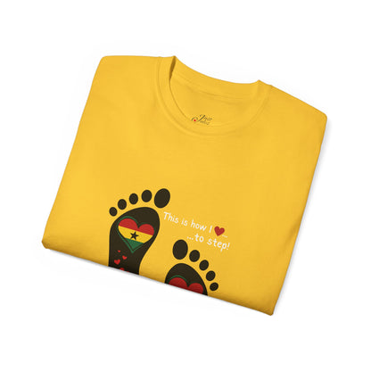 Unisex Ultra Cotton Tee - LoveJustJules Heart Flag Unisex Tee: Ghanaian Pride Edition