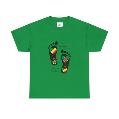 Unisex Heavy Cotton Tee - "Celebrating The Republic of the Congo & Dominica in Every Step" - Heritage Fusion By LoveJustJules