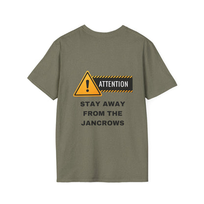 Unisex Softstyle T-Shirt Featuring Design Print - STAY AWAY FROM THE JANCROWS" - Caribbean Humour - LoveJustJules