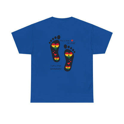 Unisex Ultra Cotton Tee - LoveJustJules Heart Flag Unisex Tee: Ghanaian Pride Edition