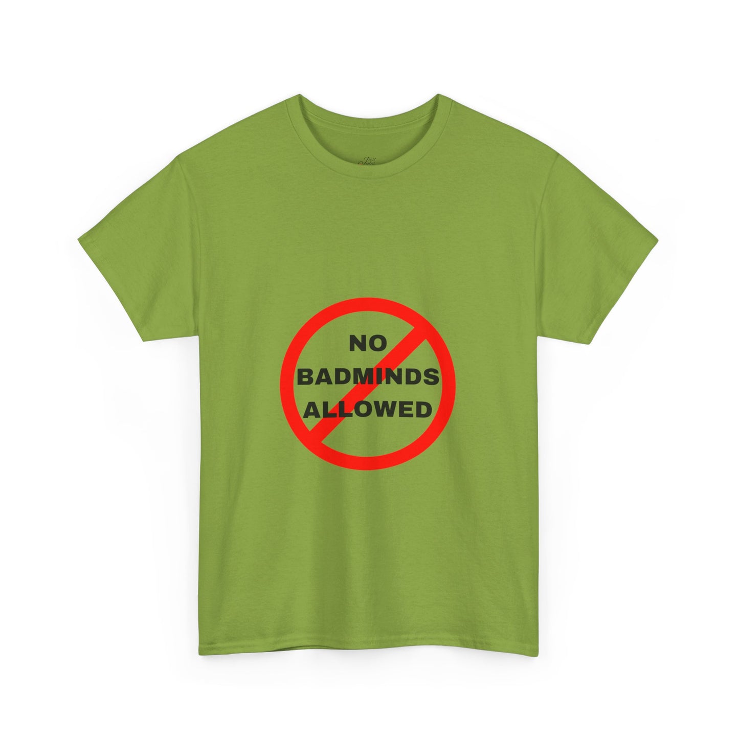 Unisex Heavy Cotton Tee Featuring Print Design - "NO BADMINDS ALLOWED" - LOVEJUSTJULES - CARIBBEAN HUMOUR