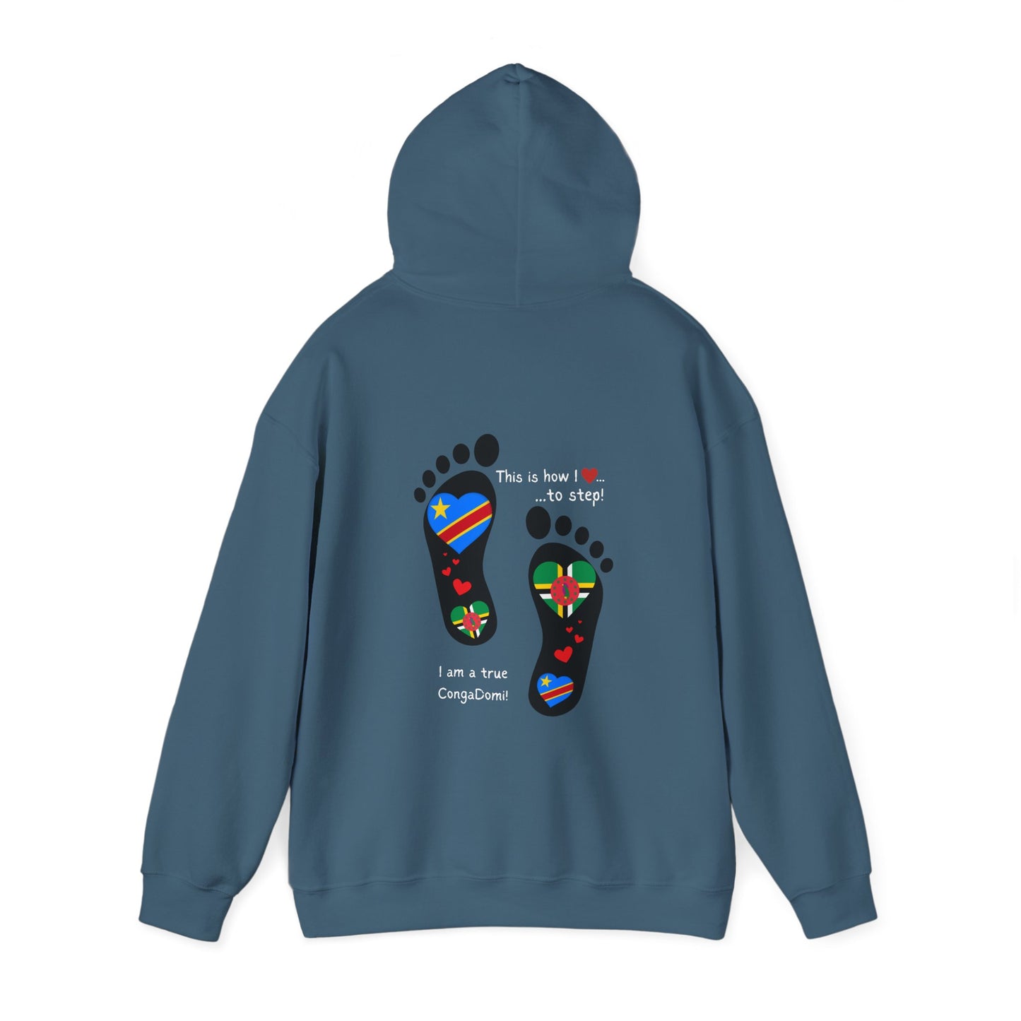 Unisex Heavy Blend™ Hooded Sweatshirt - LoveJustJules - Heritage Fusion: Celebrating Congo & Dominica in Every Step