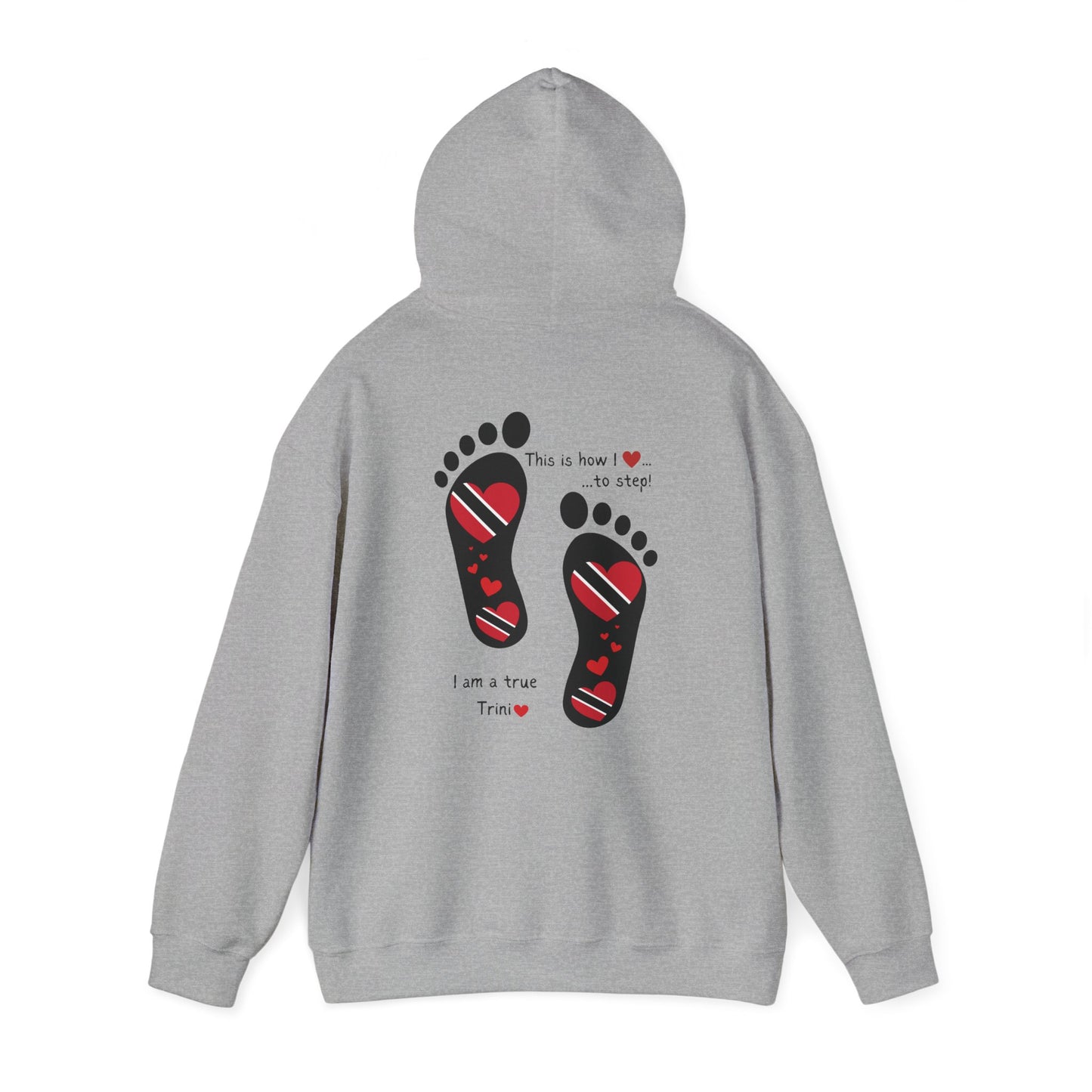 Trinidad Flag Footprints Hooded Top - Unique design meets comfort in our sweatshirt. Unisex style for all." Gift Idea for him and her.