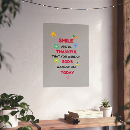 Fine Art Posters - “Smile and Be Thankful” Inspirational Canvas Print – Uplifting Home Décor with a Positive Message By LoveJustJules