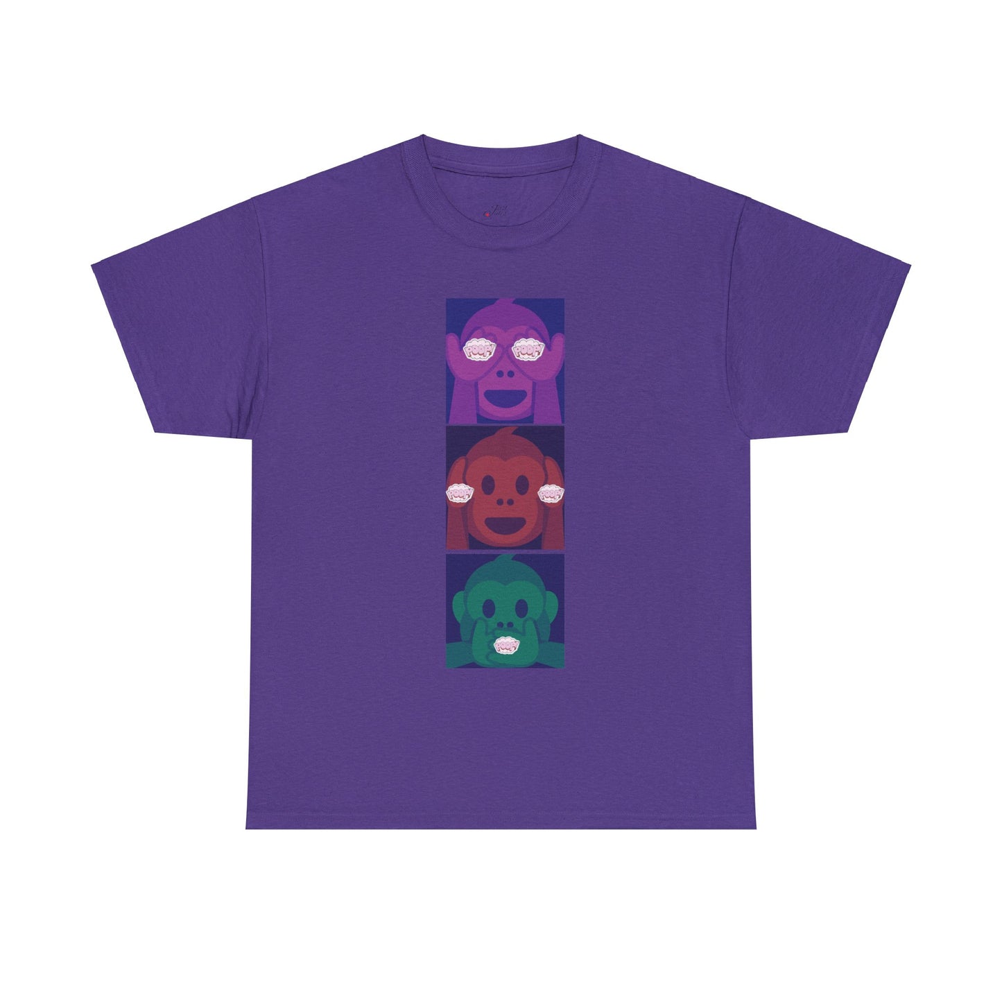 Introducing our Exclusive "See No Evil, Hear No Evil, Speak No Evil" Poop Emoji Graphic Tee-Shirt!