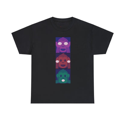 Introducing our Exclusive "See No Evil, Hear No Evil, Speak No Evil" Poop Emoji Graphic Tee-Shirt!