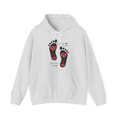 Trinidad Flag Footprints Hooded Top - Unique design meets comfort in our sweatshirt. Unisex style for all." Gift Idea for him and her.