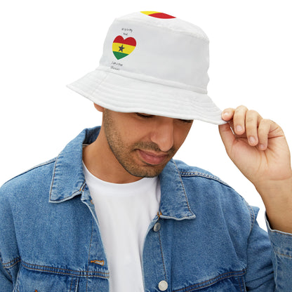 LoveJustJules Heart-shaped Ghanaian Flag Fisherman's Bucket Hat - Embrace Your Ghanaian Pride!