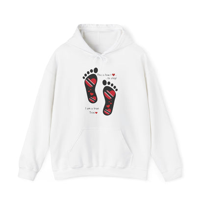 Trinidad Flag Footprints Hooded Top - Unique design meets comfort in our sweatshirt. Unisex style for all." Gift Idea for him and her.