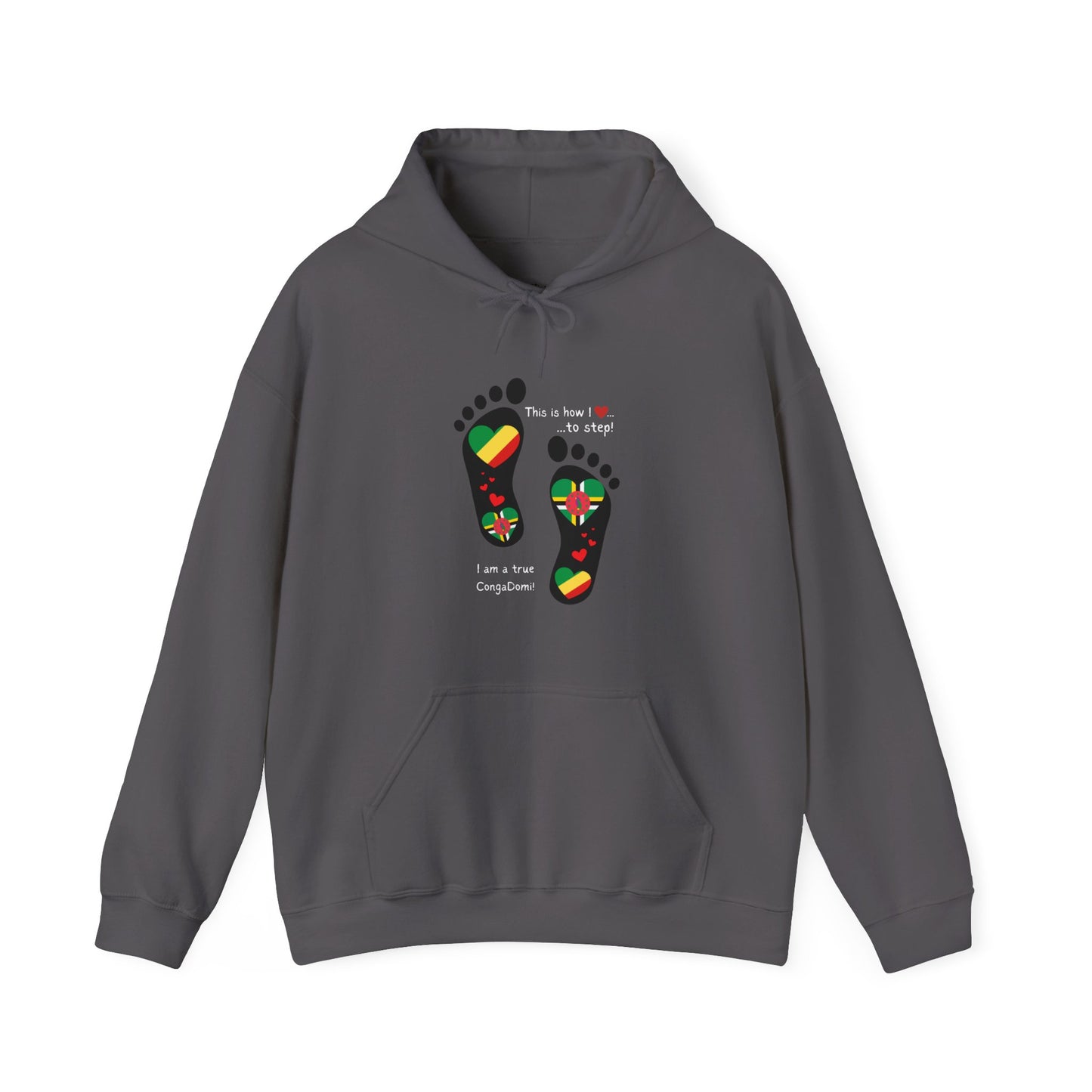 Unisex Heavy Blend™ "Celebrating The Republic of the Congo & Dominica in Every Step" - Heritage Flag Fusions By LoveJustJules