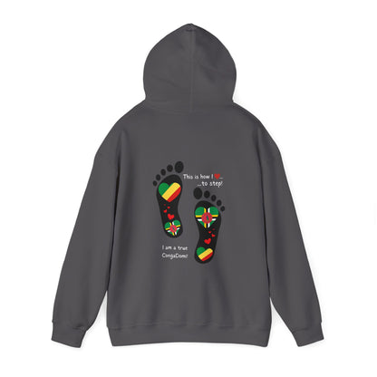 Unisex Heavy Blend™ "Celebrating The Republic of the Congo & Dominica in Every Step" - Heritage Flag Fusions By LoveJustJules