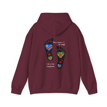 Unisex Heavy Blend™ Hooded Sweatshirt - LoveJustJules - Heritage Fusion: Celebrating Congo & Dominica in Every Step