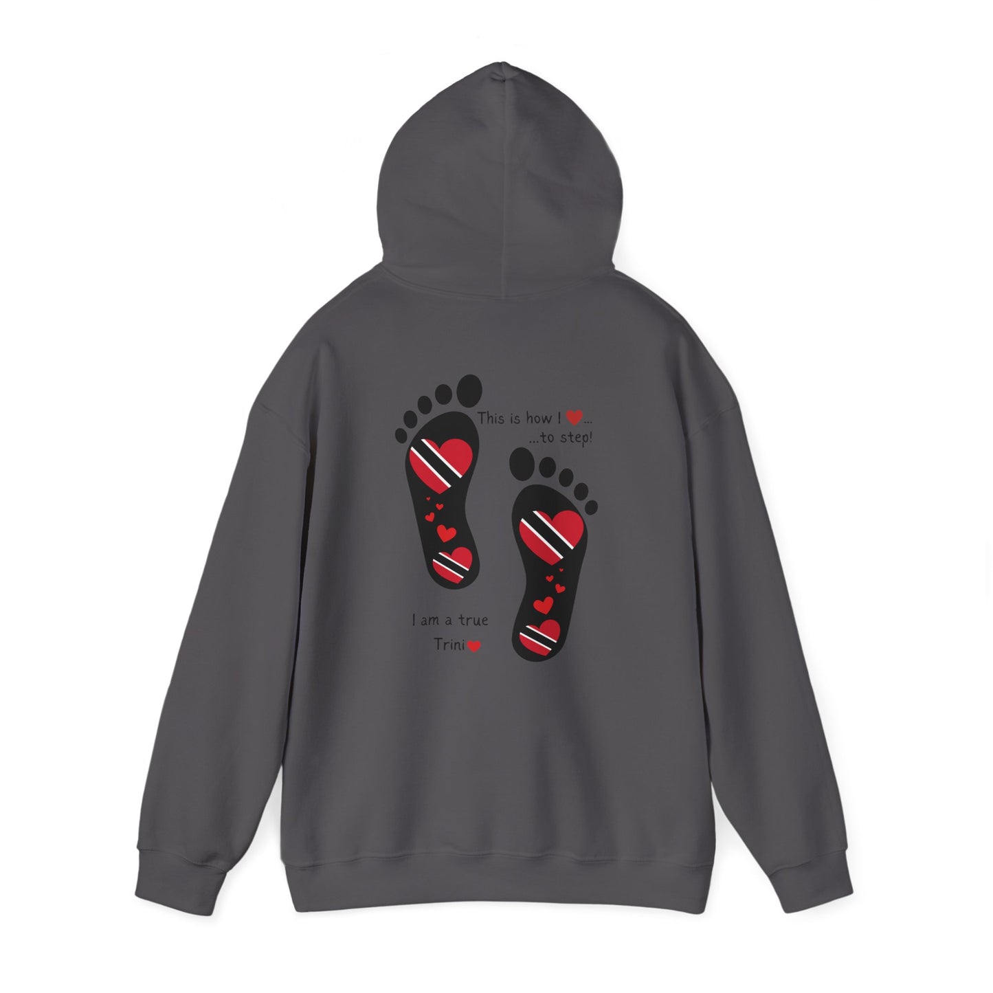 Trinidad Flag Footprints Hooded Top - Unique design meets comfort in our sweatshirt. Unisex style for all." Gift Idea for him and her.