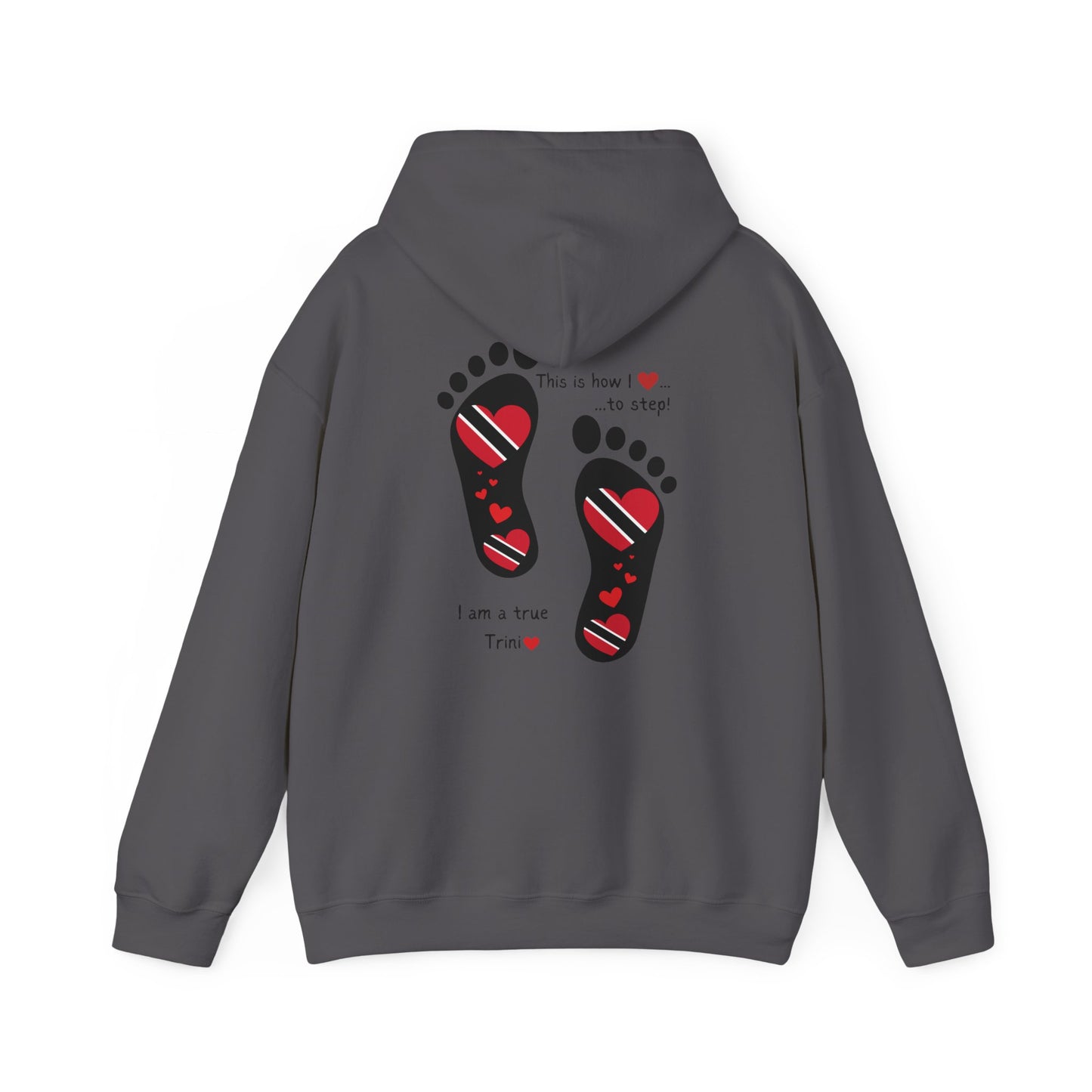 Trinidad Flag Footprints Hooded Top - Unique design meets comfort in our sweatshirt. Unisex style for all." Gift Idea for him and her.